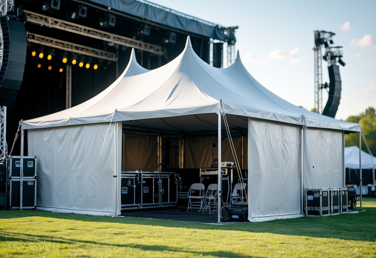 Mastetelte som backstage-område til koncerter